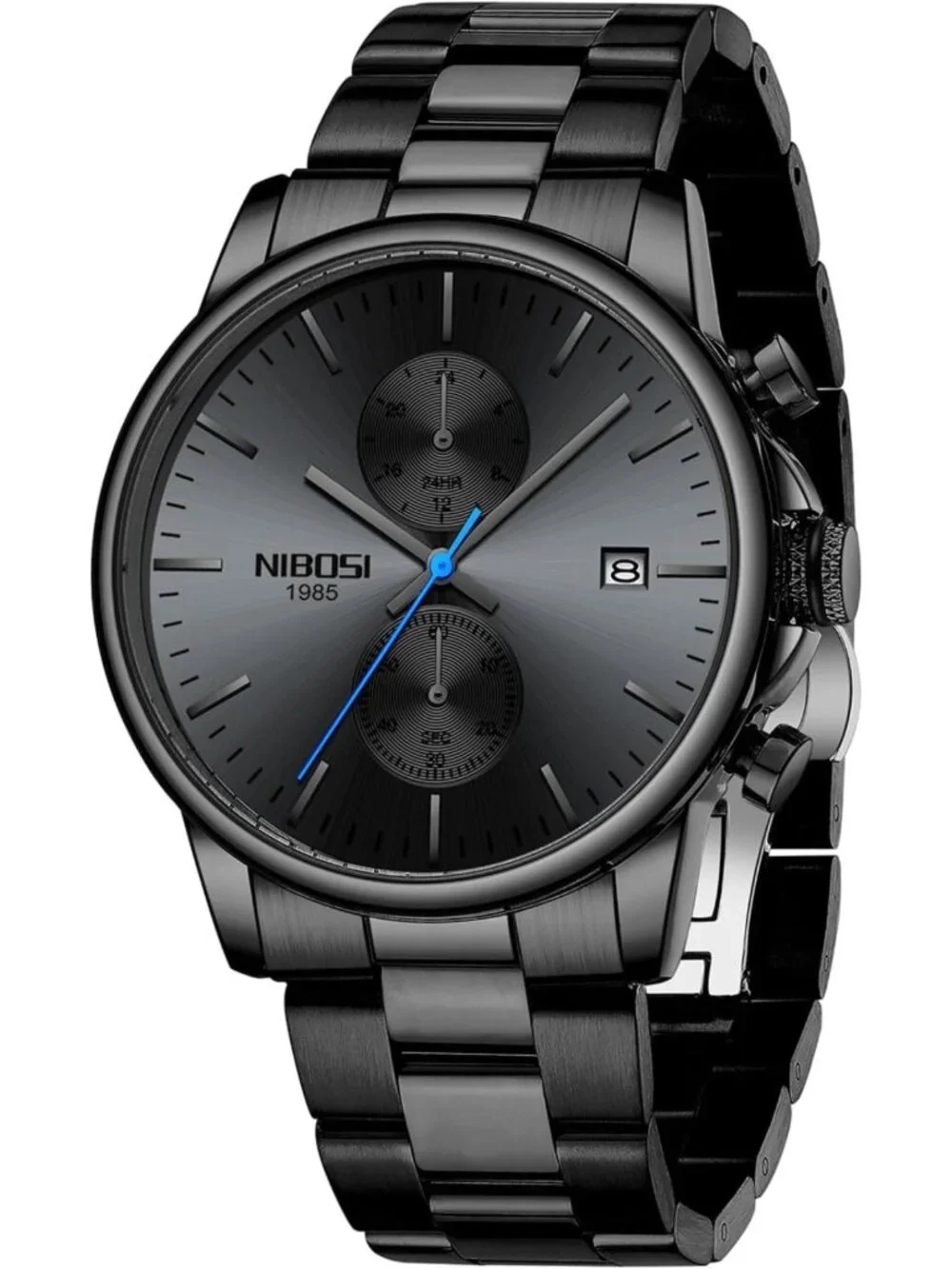 Stylish Men's Analog Quartz Watch - Waterproof Stainless Steel, Day & Date